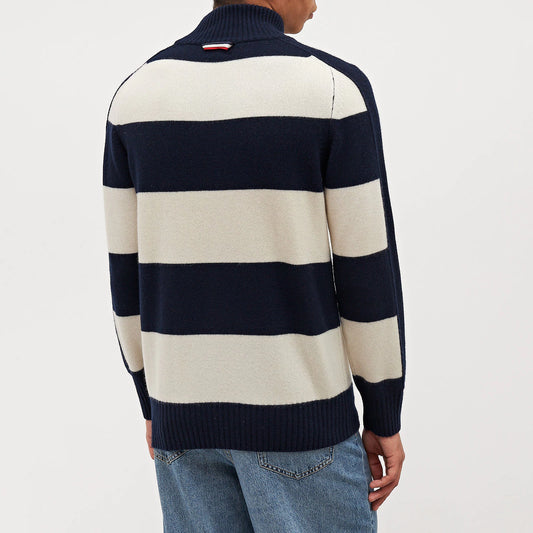 Striped High-Neck Sweater