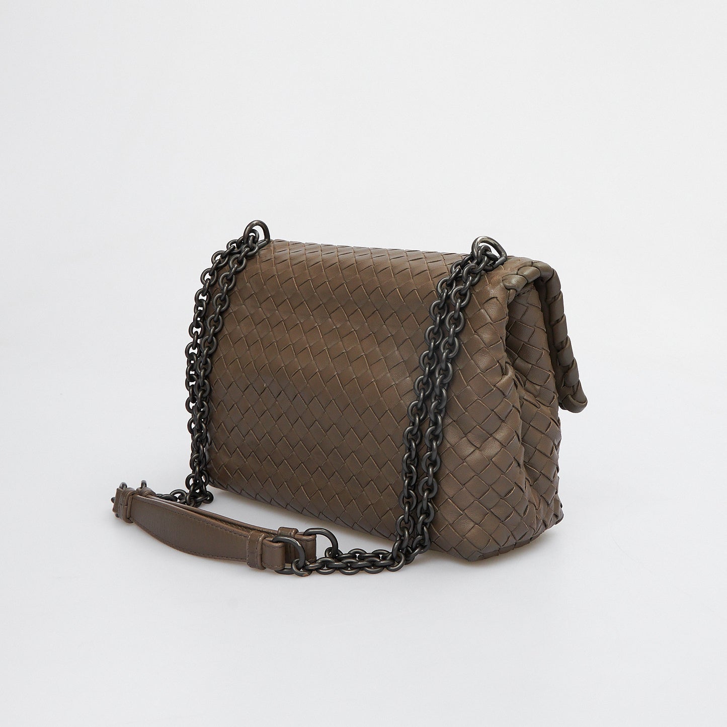 Grey Woven Shoulder Bag
