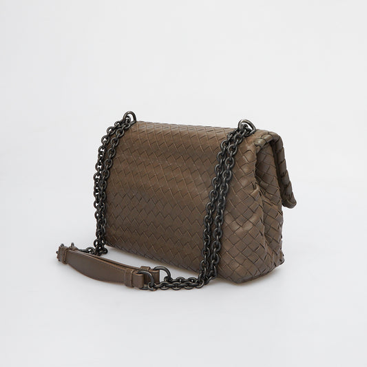Grey Woven Shoulder Bag