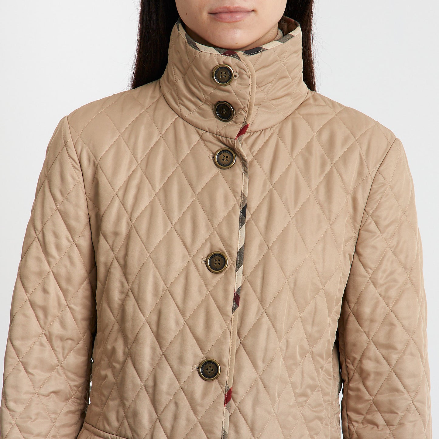 Camel Quilted Tailored Jacket