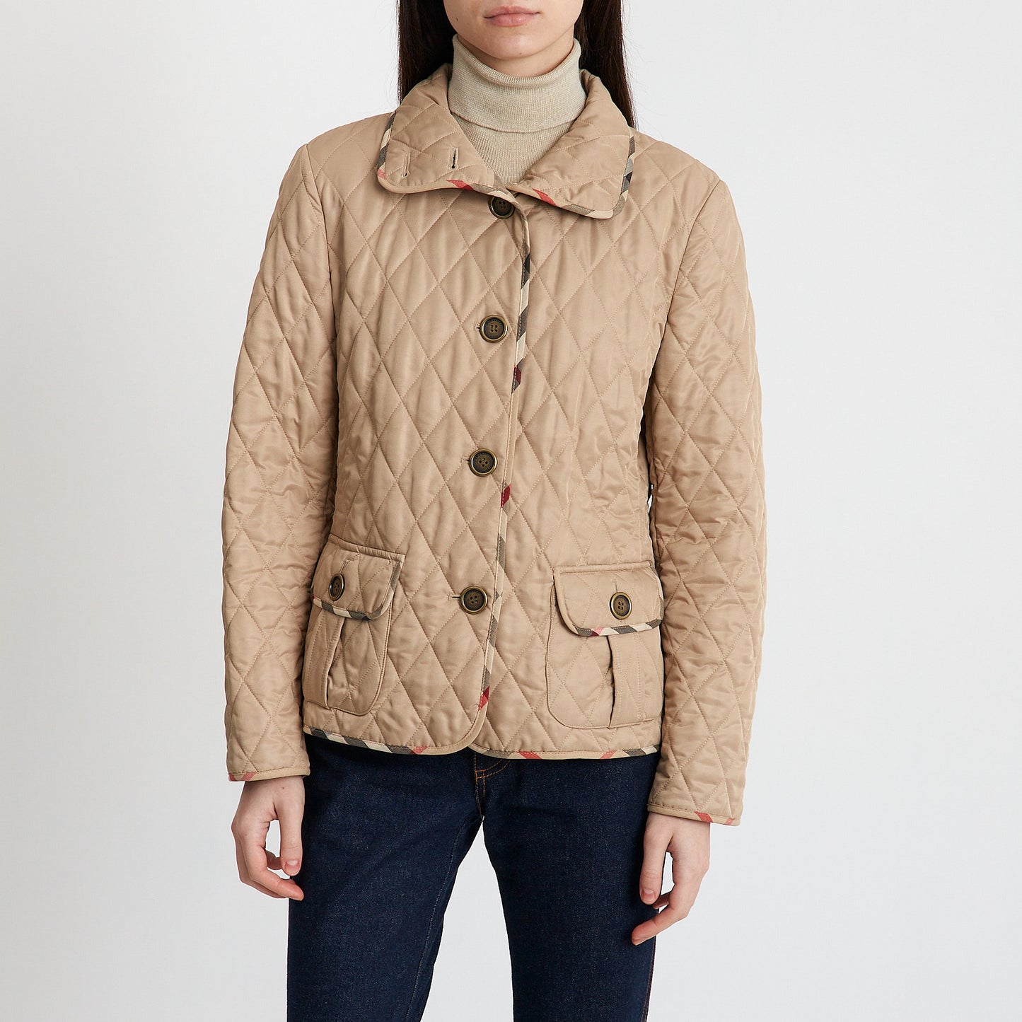 Camel Quilted Tailored Jacket