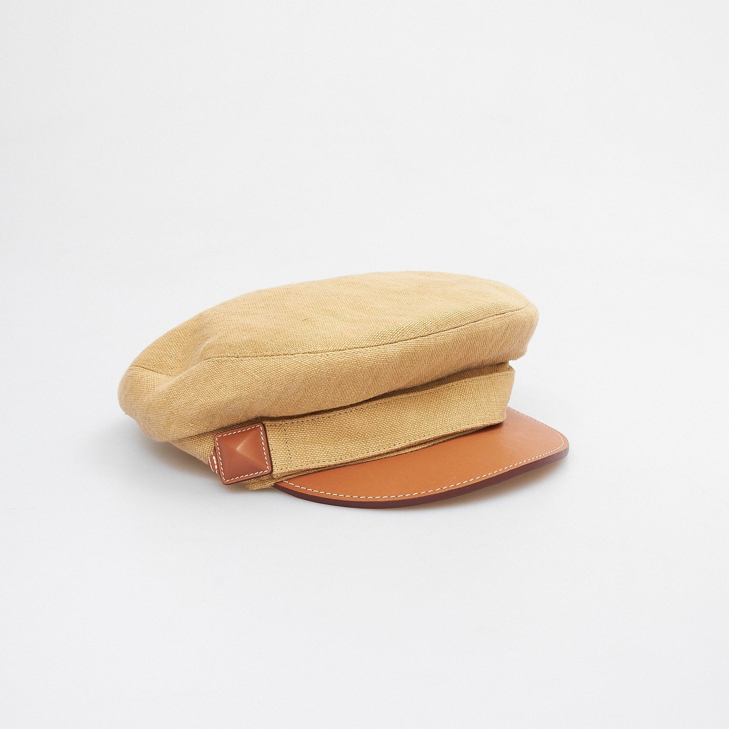 Beige Linen Cap