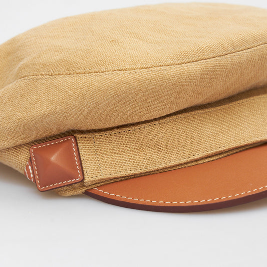 Beige Linen Cap