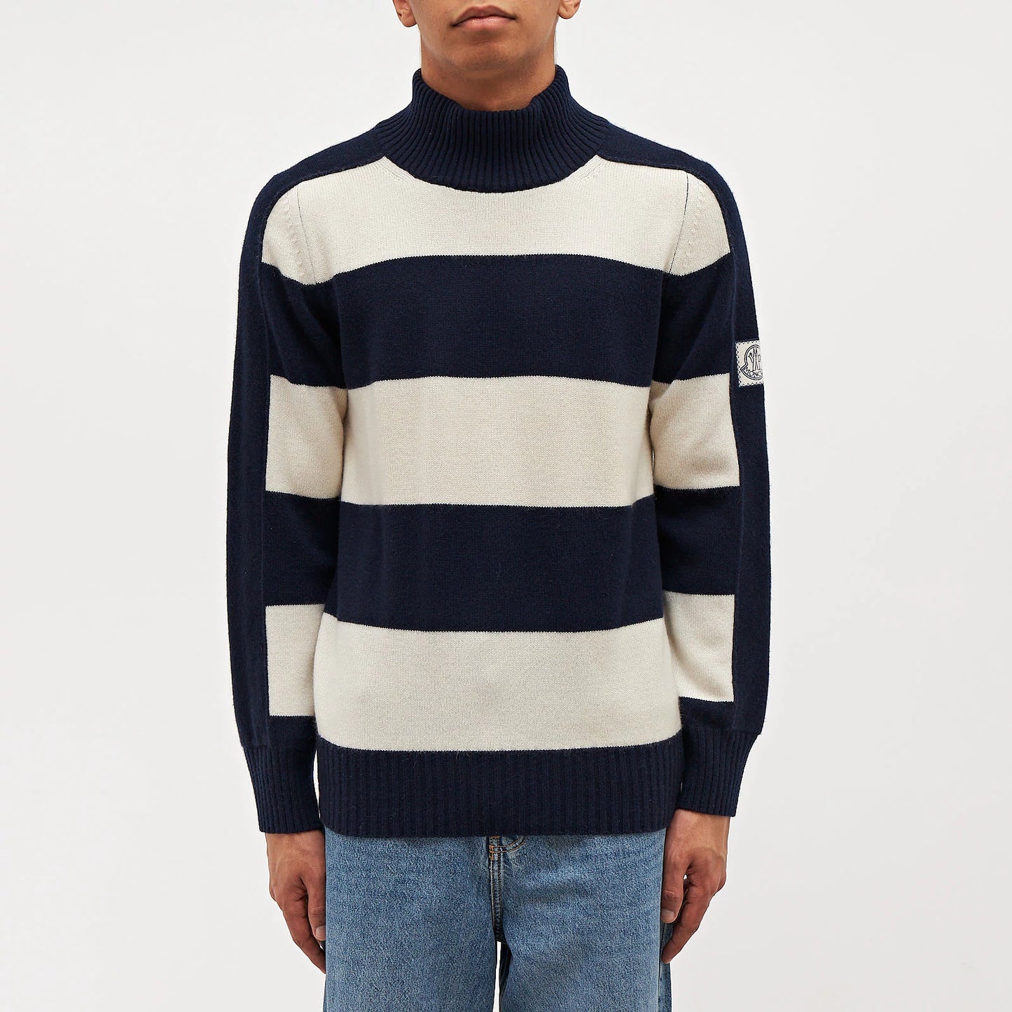 Striped High-Neck Sweater