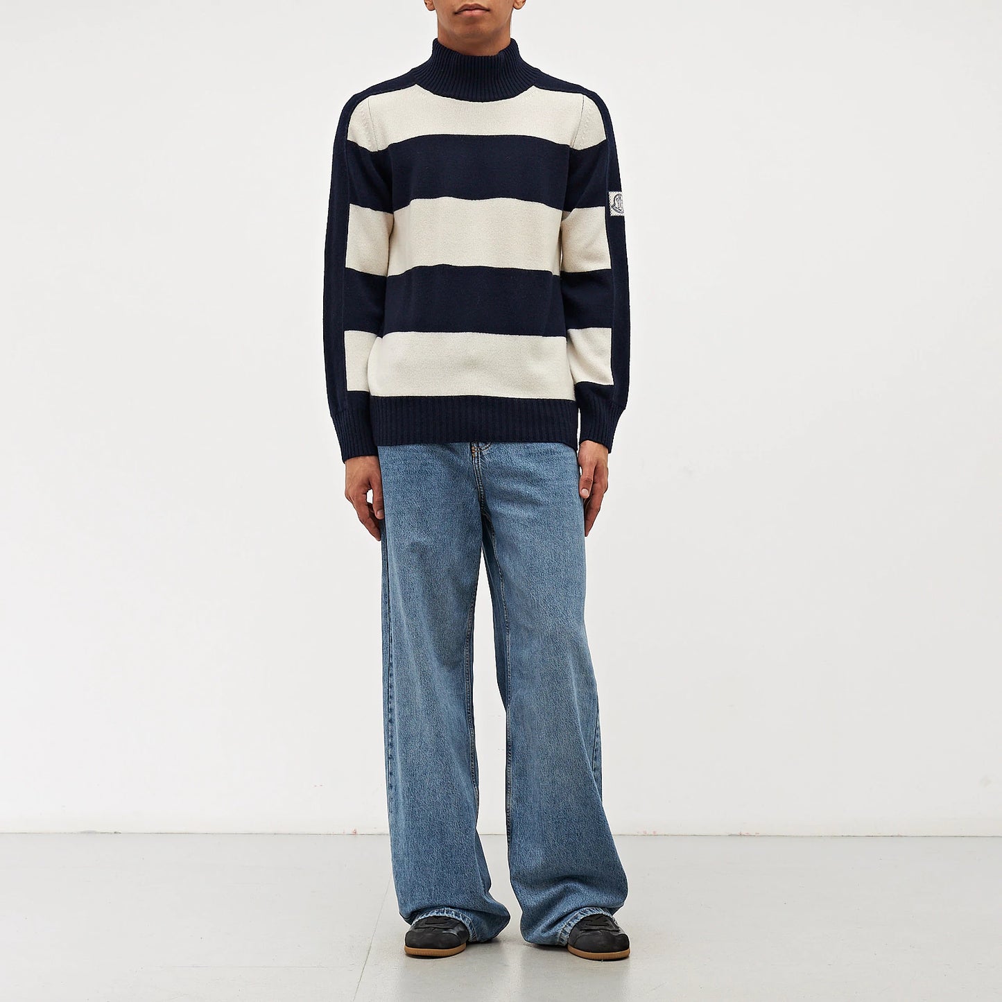 Striped High-Neck Sweater