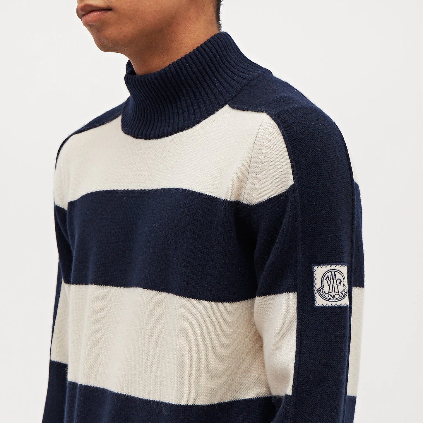 Striped High-Neck Sweater