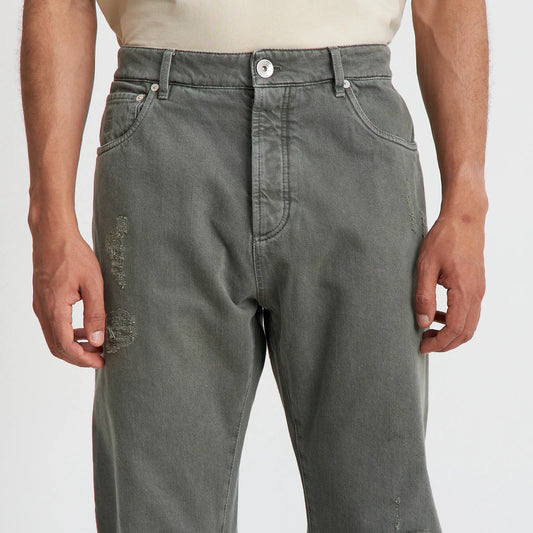 Light Green Tapered Jeans