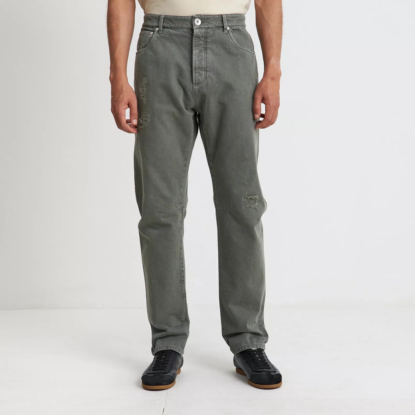 Light Green Tapered Jeans